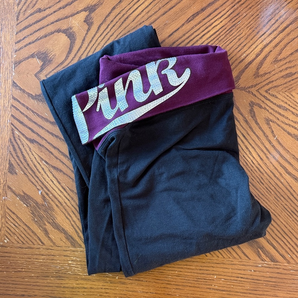 Victoria's Secret Black and Burgundy Flare Pants